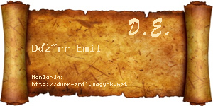 Dürr Emil névjegykártya