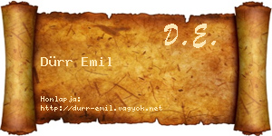 Dürr Emil névjegykártya